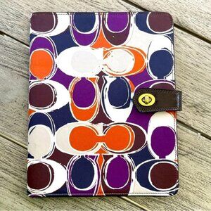 Coach Signature Poppy iPad Tablet Turn Lock Case